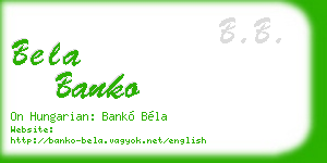 bela banko business card