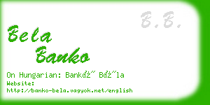 bela banko business card